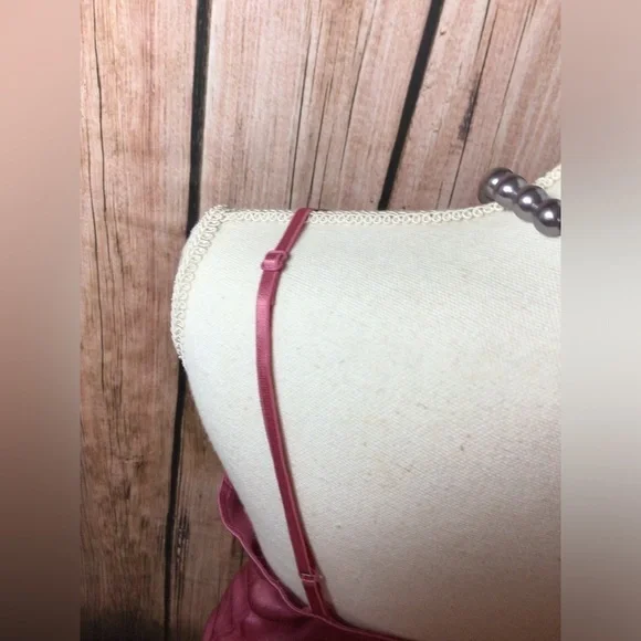 Large rose pink v shape camisole with sparkle bead work (0101) - Picture 6 of 6